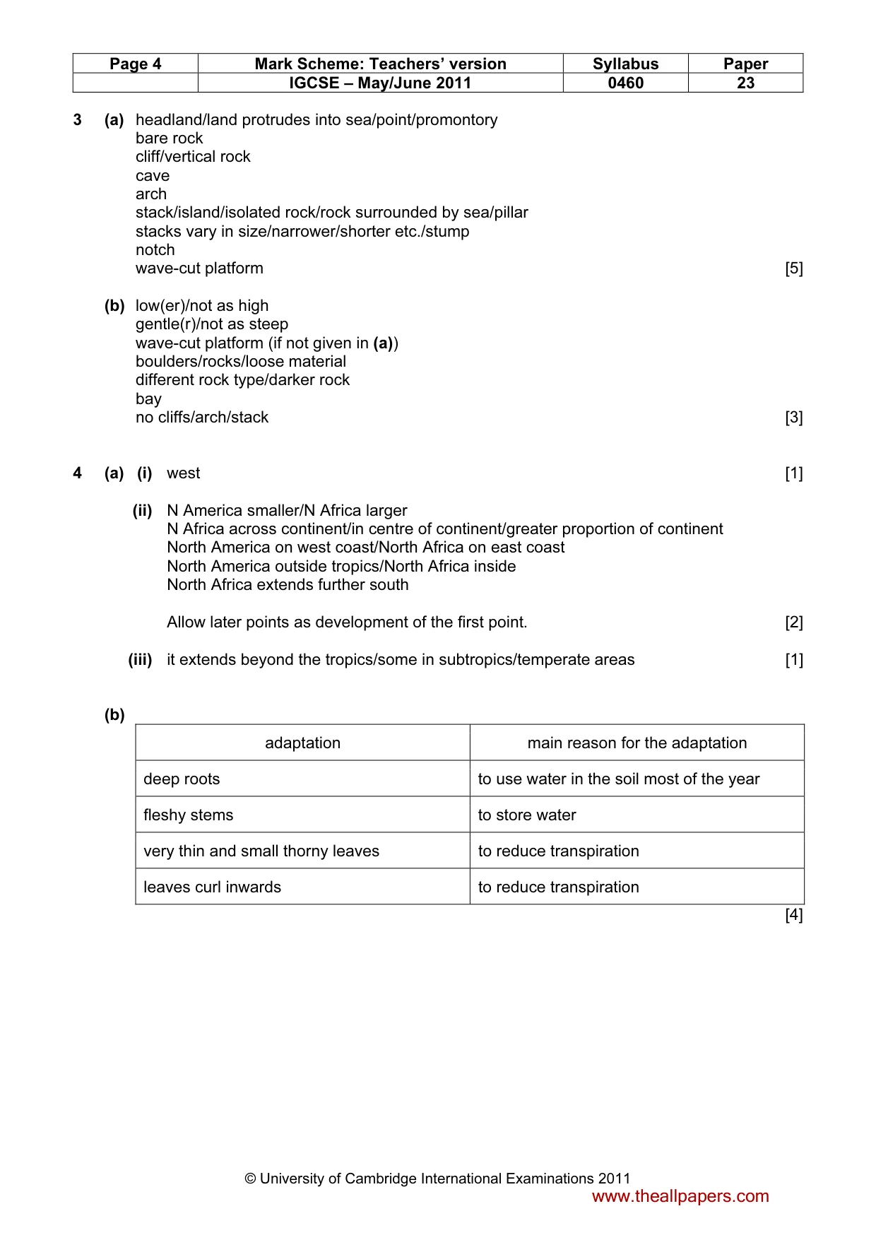 Mark scheme, page 4 of 6