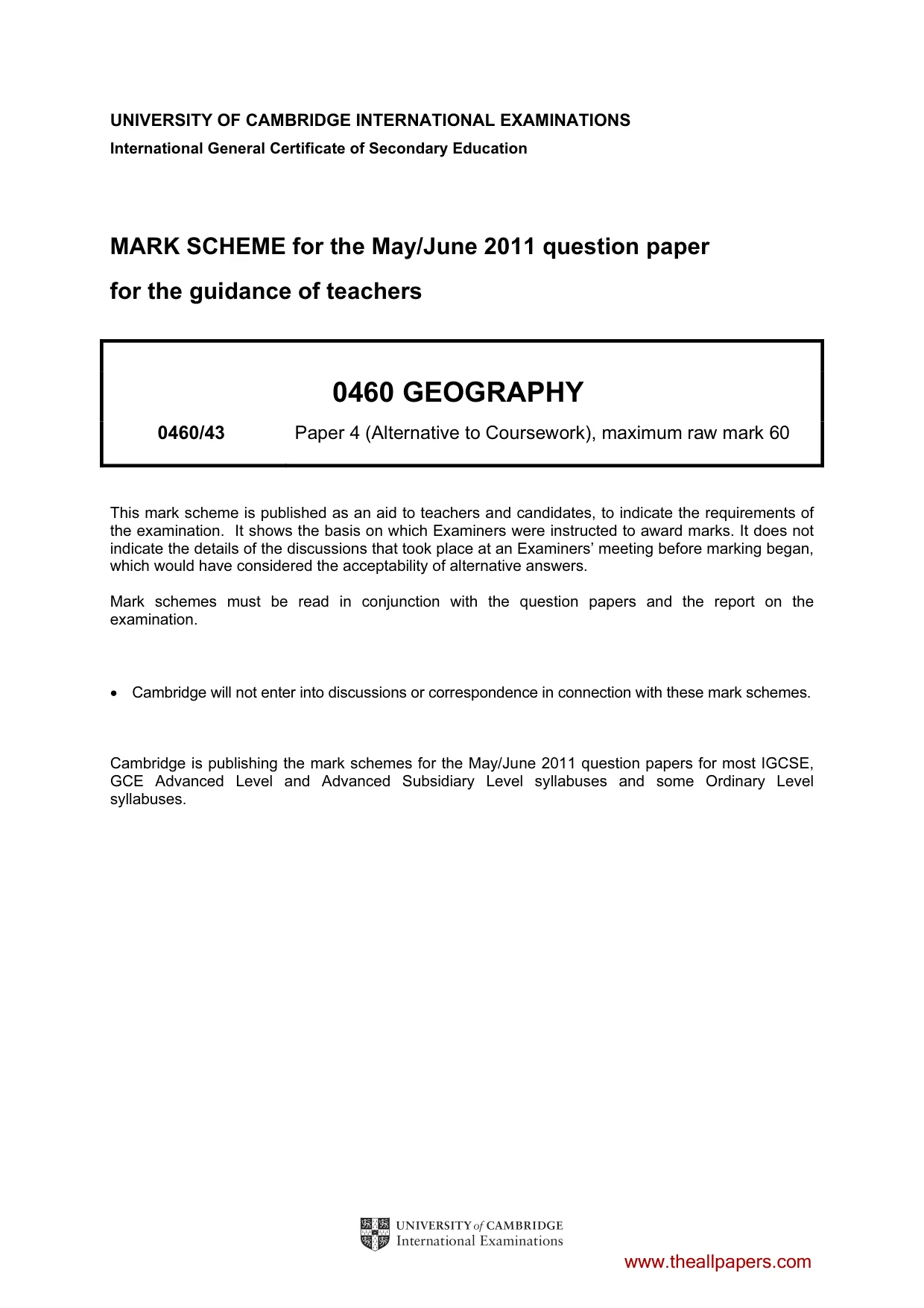 Mark scheme, page 1 of 5