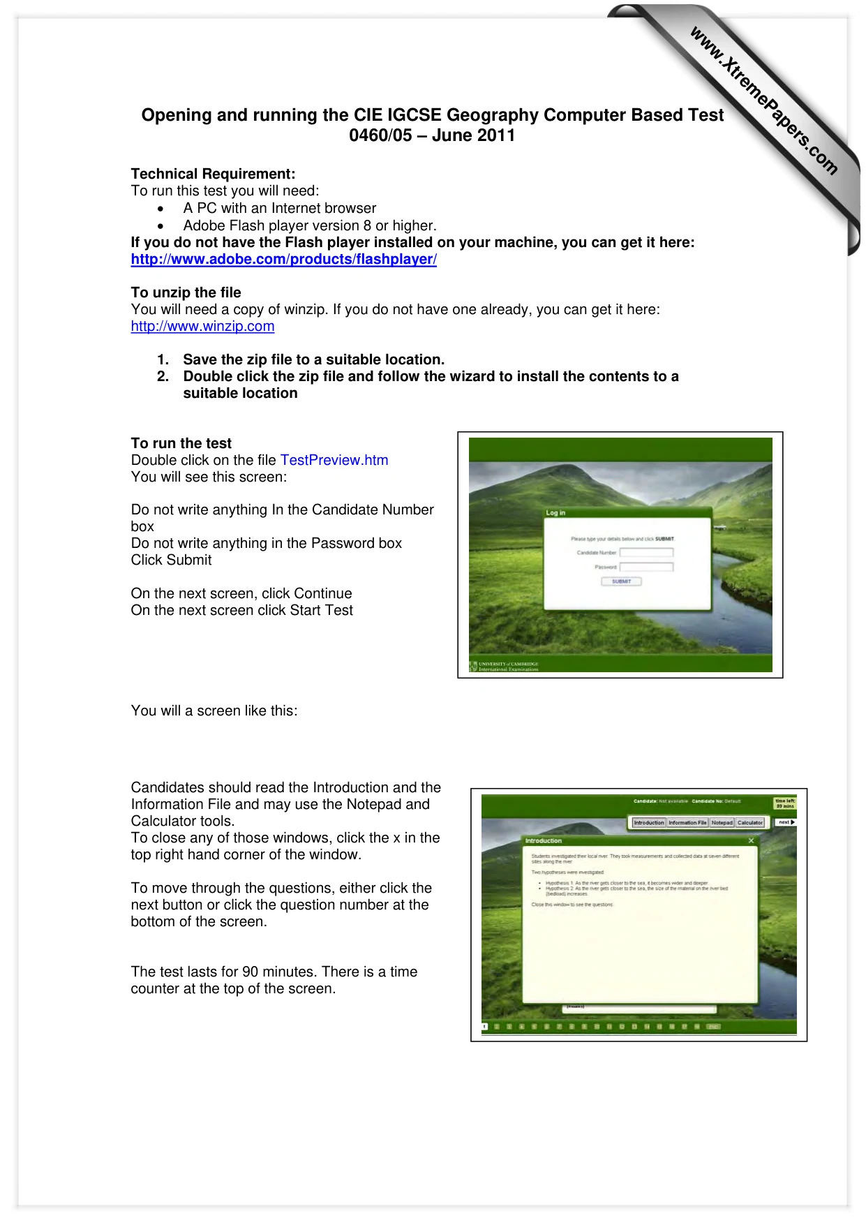 Cambridge IGCSE Geography 0460 2011 May/June Paper 5 · Variant 0 question paper, page 1 of 1