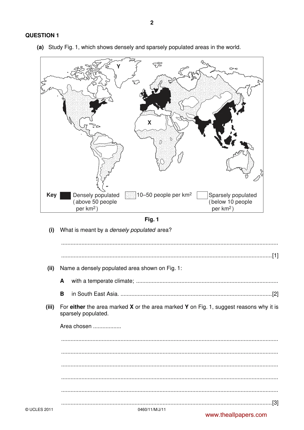 Cambridge IGCSE Geography 0460 2011 May/June Paper 1 · Variant 1 question paper, page 2 of 28
