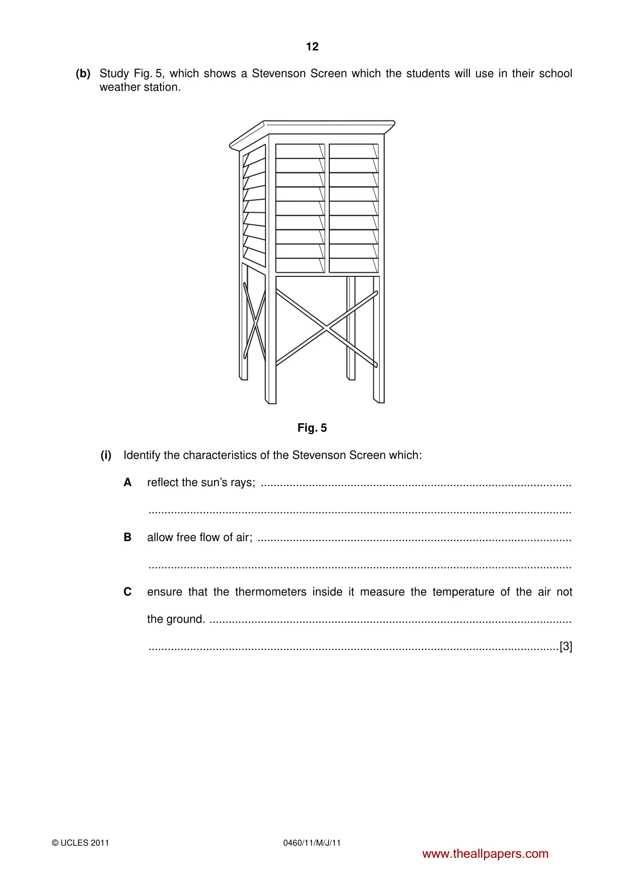 Cambridge IGCSE Geography 0460 2011 May/June Paper 1 · Variant 1 question paper, page 12 of 28