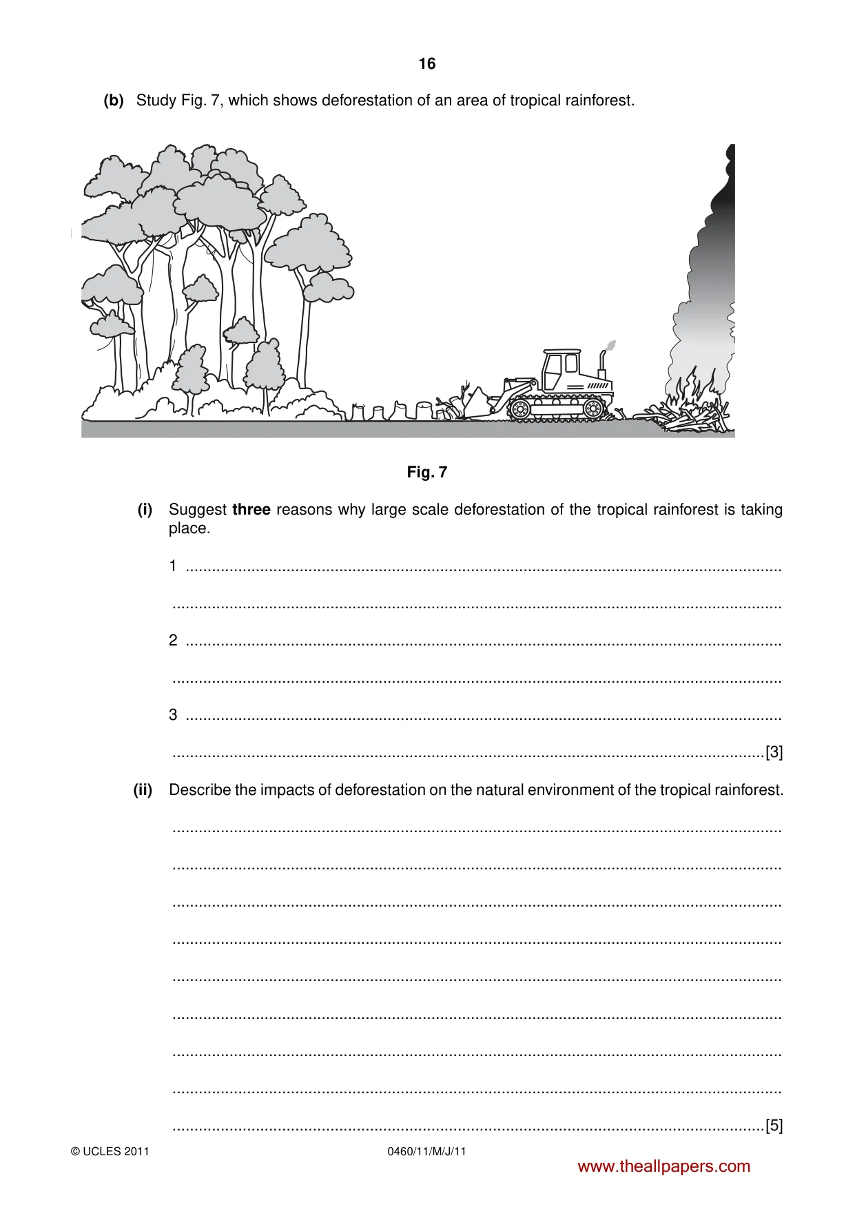Cambridge IGCSE Geography 0460 2011 May/June Paper 1 · Variant 1 question paper, page 16 of 28