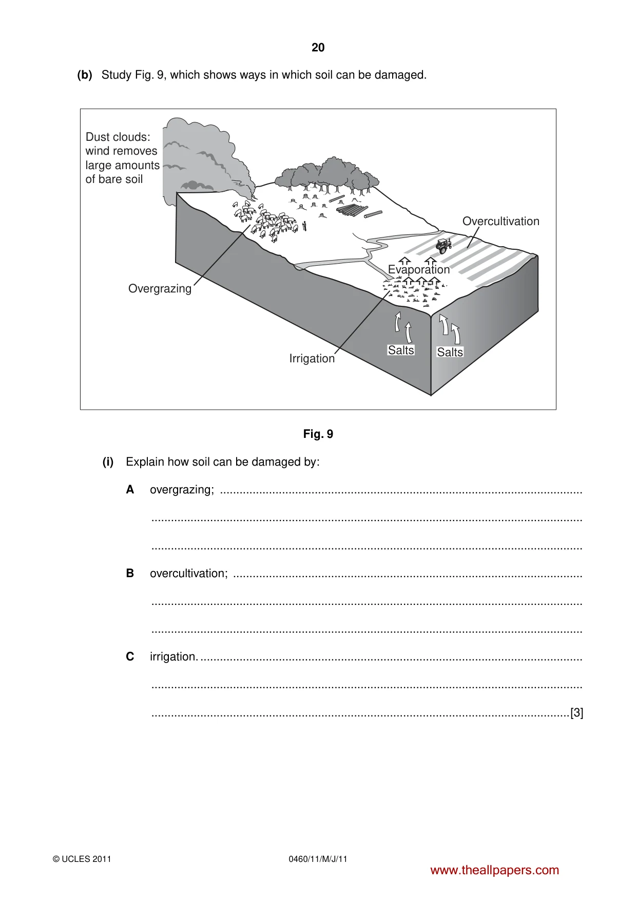 Cambridge IGCSE Geography 0460 2011 May/June Paper 1 · Variant 1 question paper, page 20 of 28