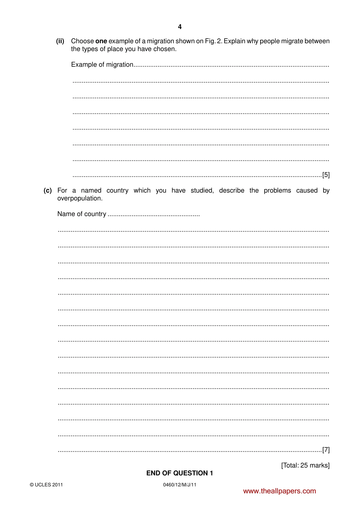 Cambridge IGCSE Geography 0460 2011 May/June Paper 1 · Variant 2 question paper, page 4 of 24