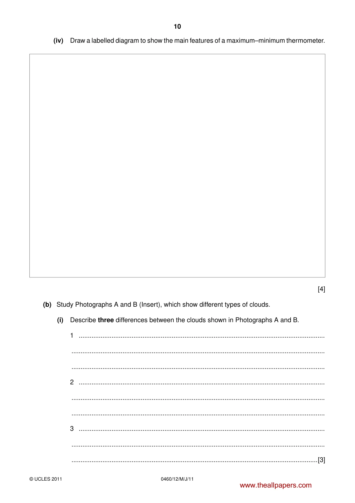 Cambridge IGCSE Geography 0460 2011 May/June Paper 1 · Variant 2 question paper, page 10 of 24