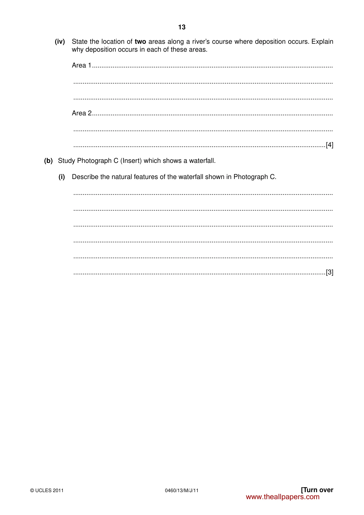 Cambridge IGCSE Geography 0460 2011 May/June Paper 1 · Variant 3 question paper, page 13 of 24