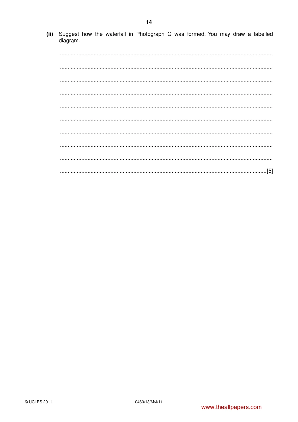 Cambridge IGCSE Geography 0460 2011 May/June Paper 1 · Variant 3 question paper, page 14 of 24