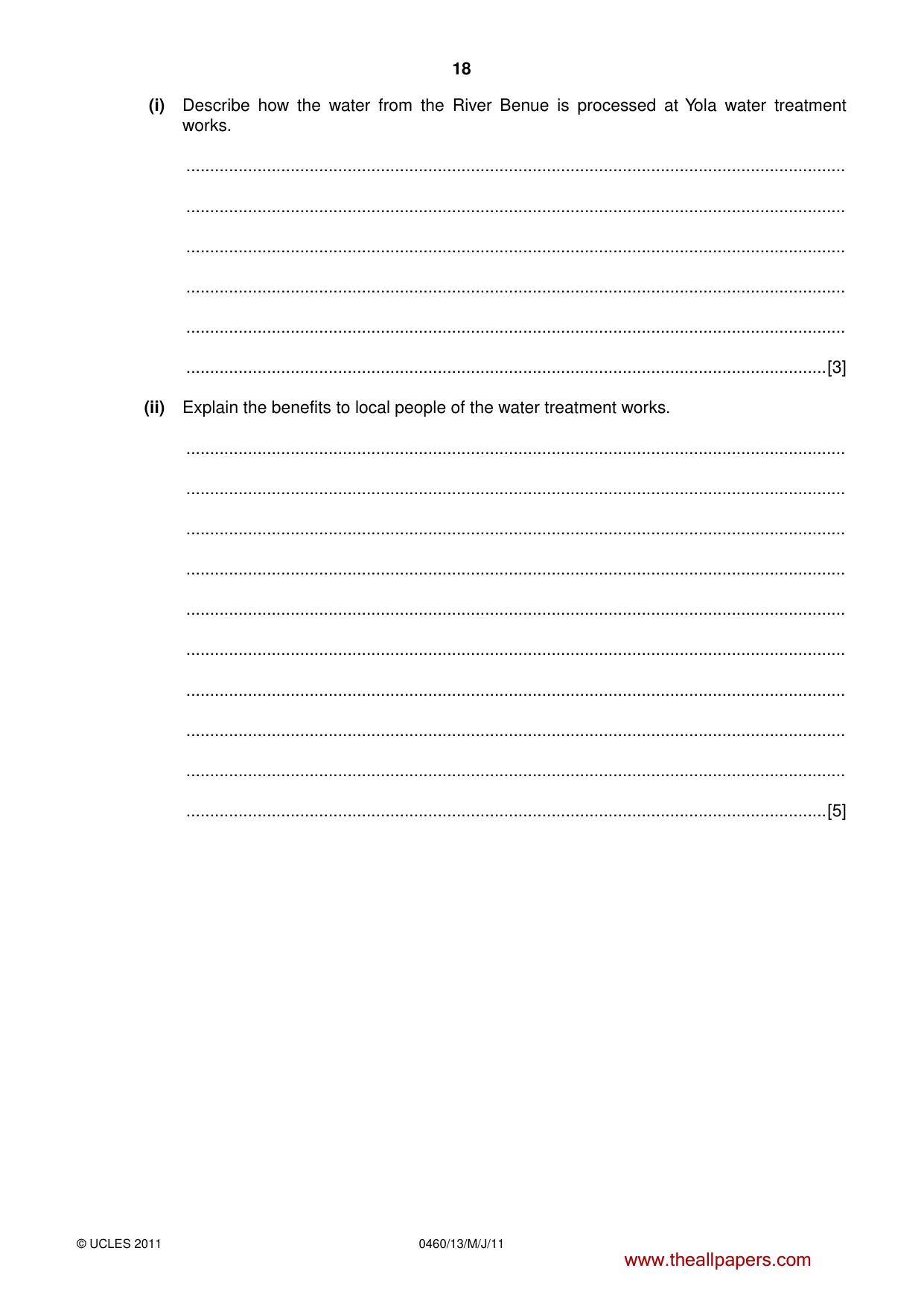 Cambridge IGCSE Geography 0460 2011 May/June Paper 1 · Variant 3 question paper, page 18 of 24