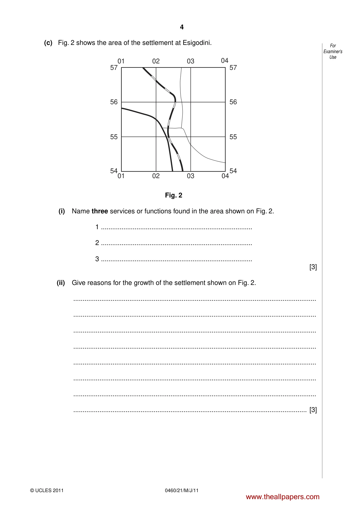 Cambridge IGCSE Geography 0460 2011 May/June Paper 2 · Variant 1 question paper, page 4 of 16