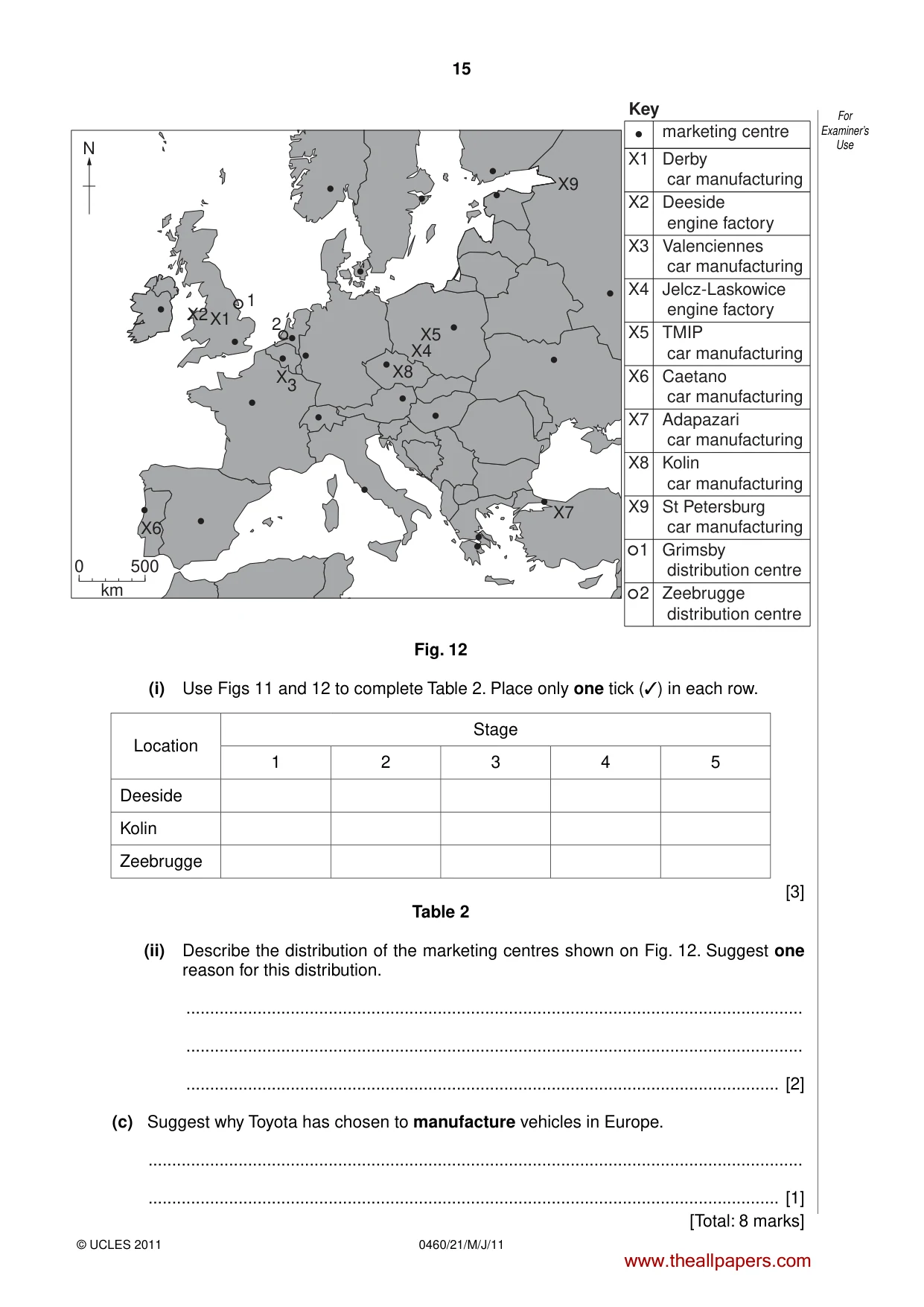 Cambridge IGCSE Geography 0460 2011 May/June Paper 2 · Variant 1 question paper, page 15 of 16