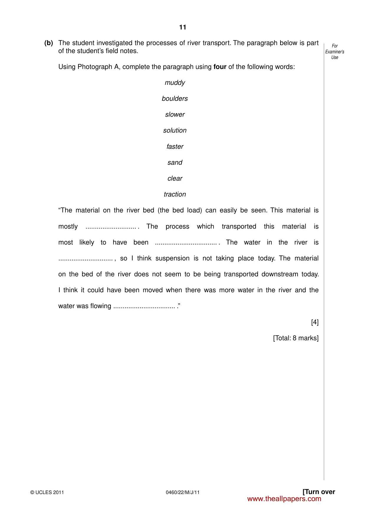 Cambridge IGCSE Geography 0460 2011 May/June Paper 2 · Variant 2 question paper, page 11 of 16