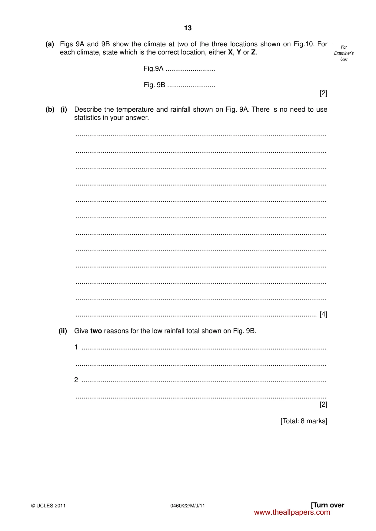 Cambridge IGCSE Geography 0460 2011 May/June Paper 2 · Variant 2 question paper, page 13 of 16