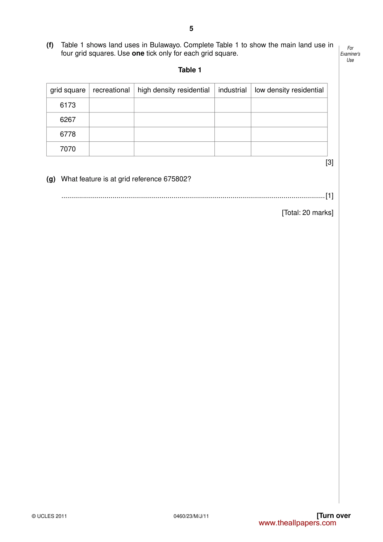 Cambridge IGCSE Geography 0460 2011 May/June Paper 2 · Variant 3 question paper, page 5 of 16