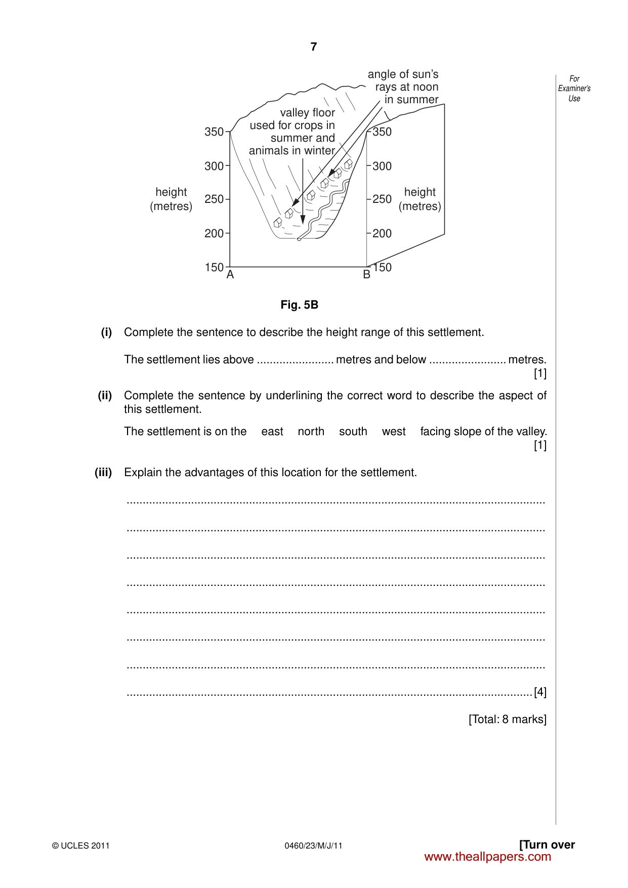 Cambridge IGCSE Geography 0460 2011 May/June Paper 2 · Variant 3 question paper, page 7 of 16