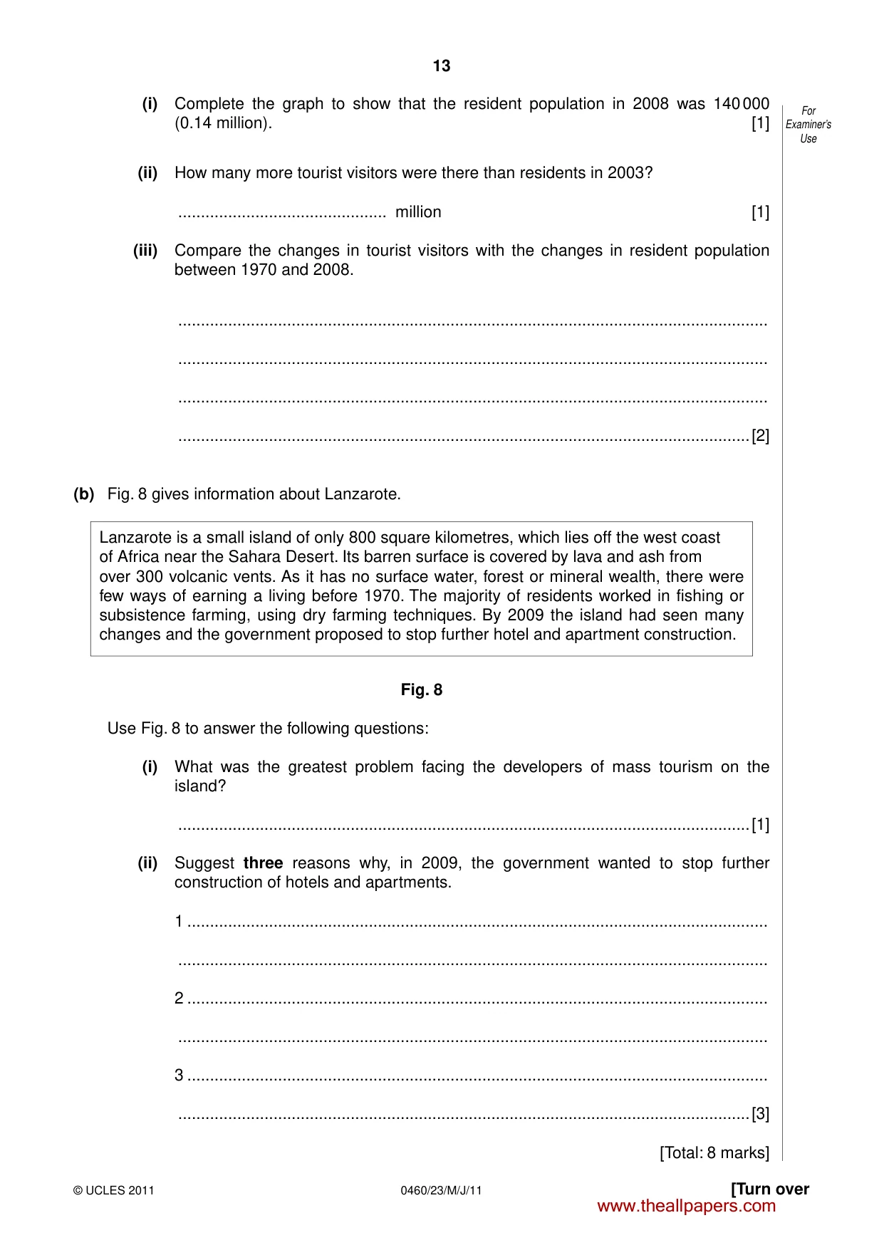 Cambridge IGCSE Geography 0460 2011 May/June Paper 2 · Variant 3 question paper, page 13 of 16