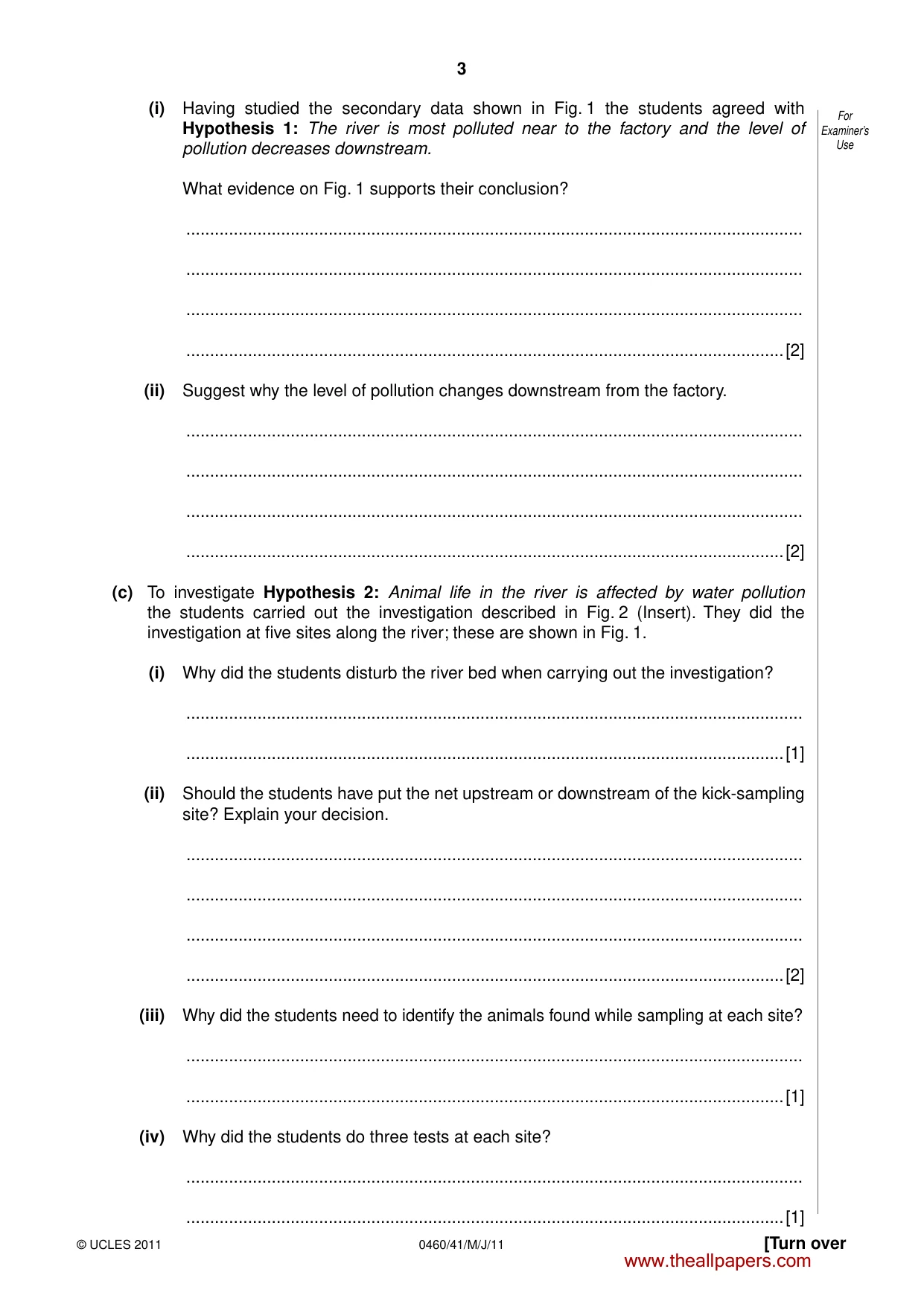 Cambridge IGCSE Geography 0460 2011 May/June Paper 4 · Variant 1 question paper, page 3 of 16