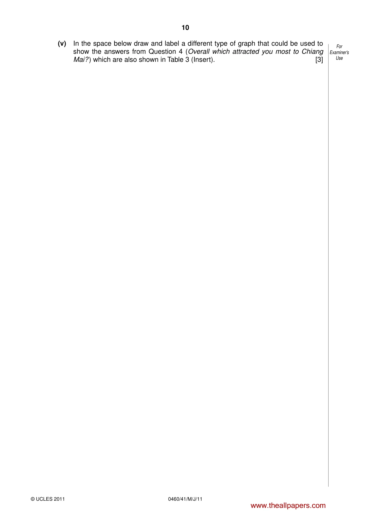 Cambridge IGCSE Geography 0460 2011 May/June Paper 4 · Variant 1 question paper, page 10 of 16