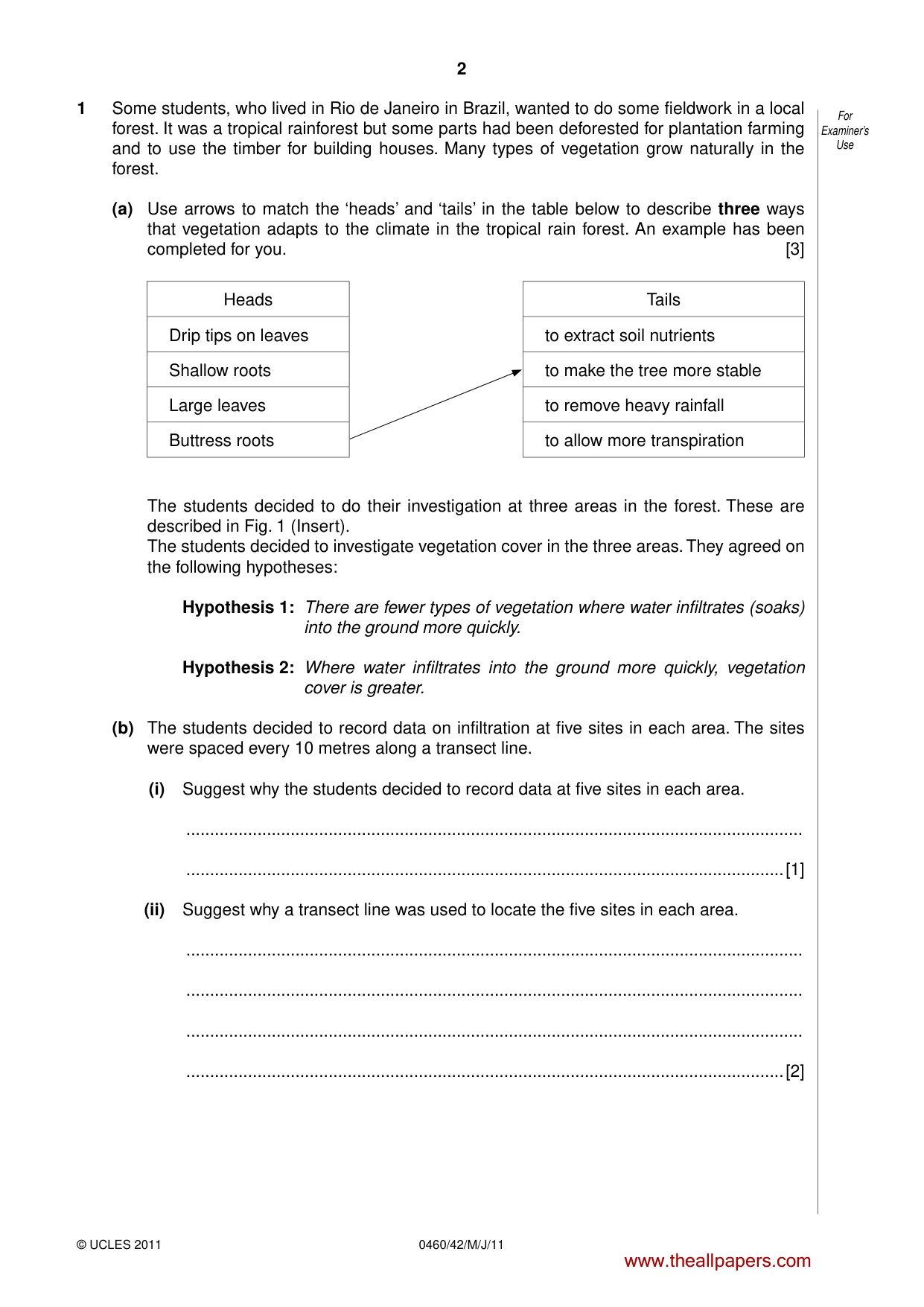 Cambridge IGCSE Geography 0460 2011 May/June Paper 4 · Variant 2 question paper, page 2 of 12