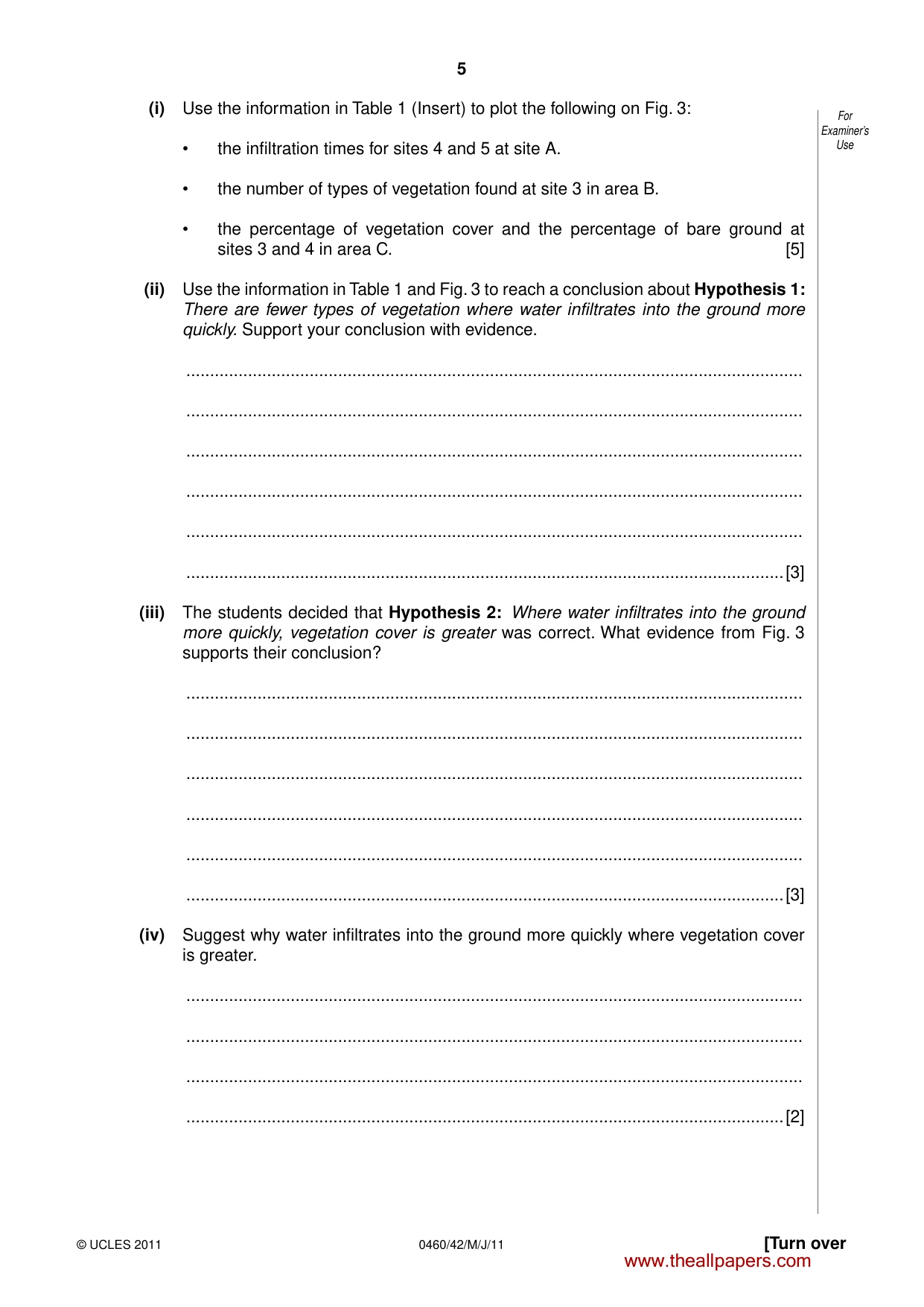 Cambridge IGCSE Geography 0460 2011 May/June Paper 4 · Variant 2 question paper, page 5 of 12
