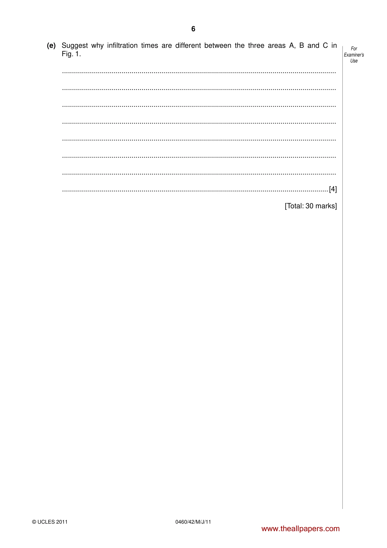 Cambridge IGCSE Geography 0460 2011 May/June Paper 4 · Variant 2 question paper, page 6 of 12
