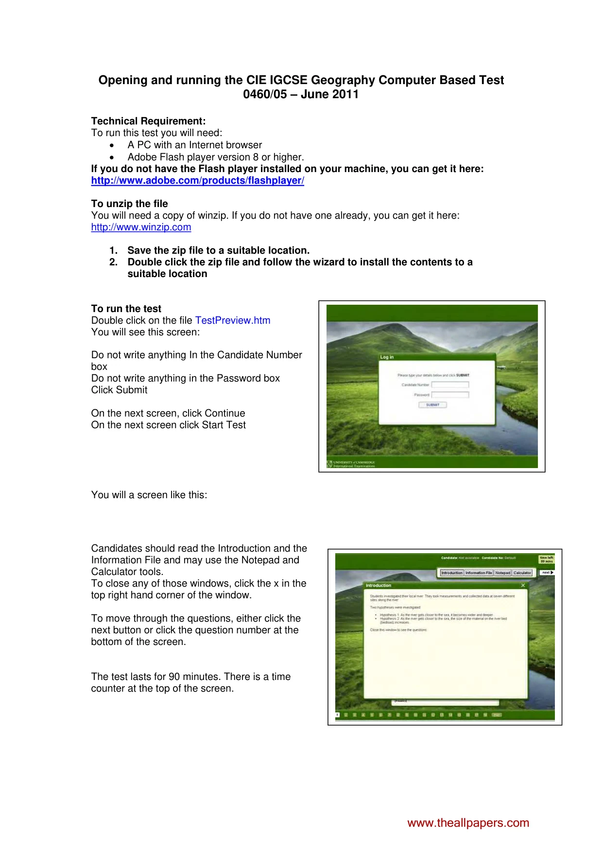 Cambridge IGCSE Geography 0460 2011 May/June Paper 5 · Variant 1 question paper, page 1 of 1
