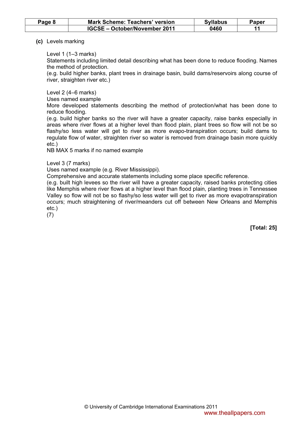Mark scheme, page 8 of 14