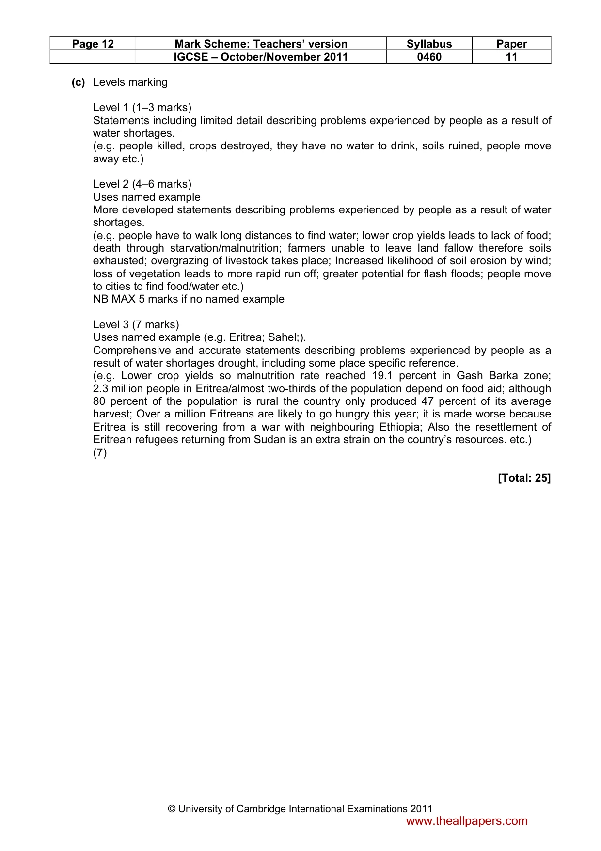 Mark scheme, page 12 of 14