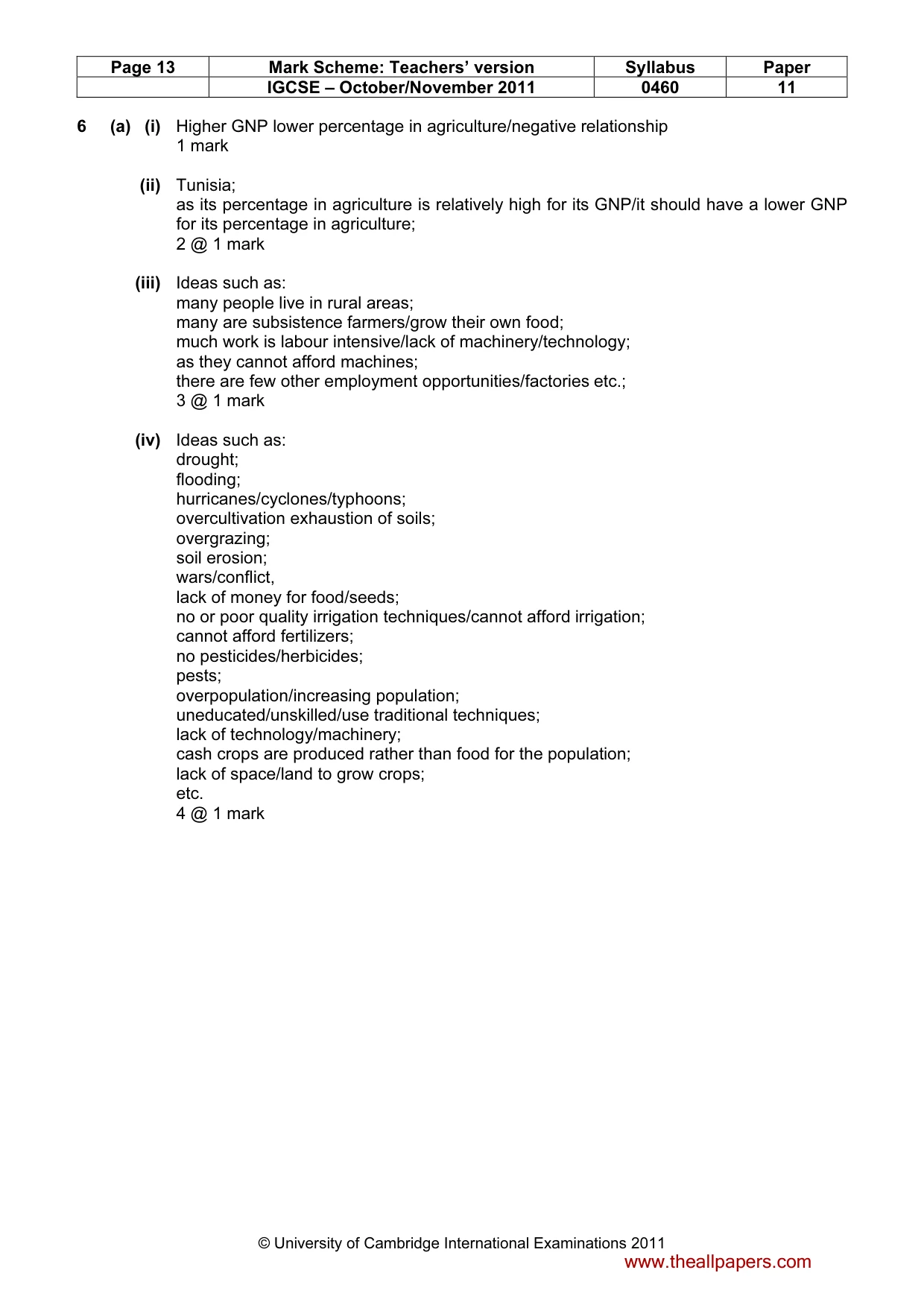 Mark scheme, page 13 of 14