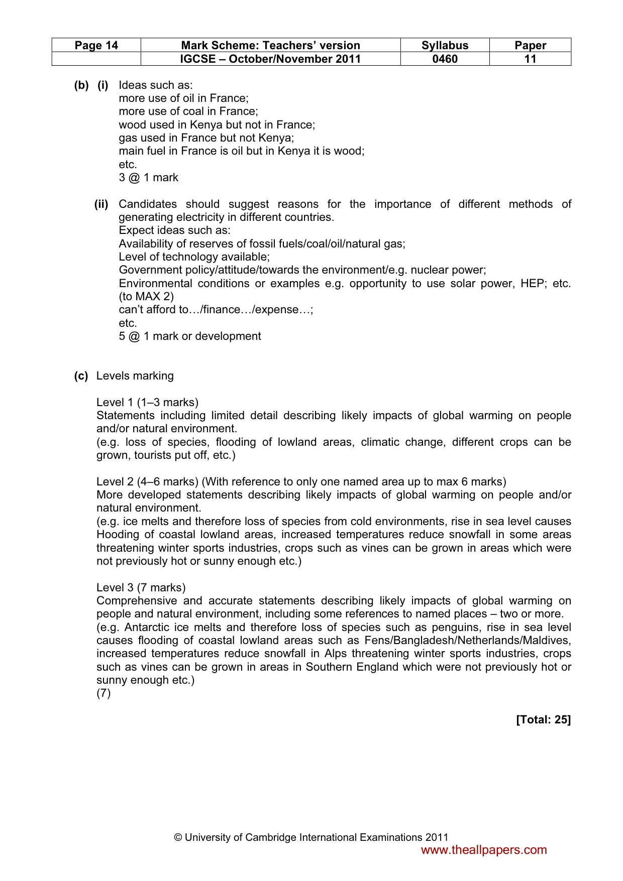 Mark scheme, page 14 of 14