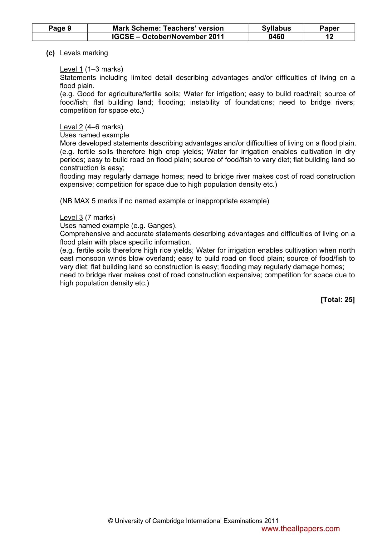 Mark scheme, page 9 of 17