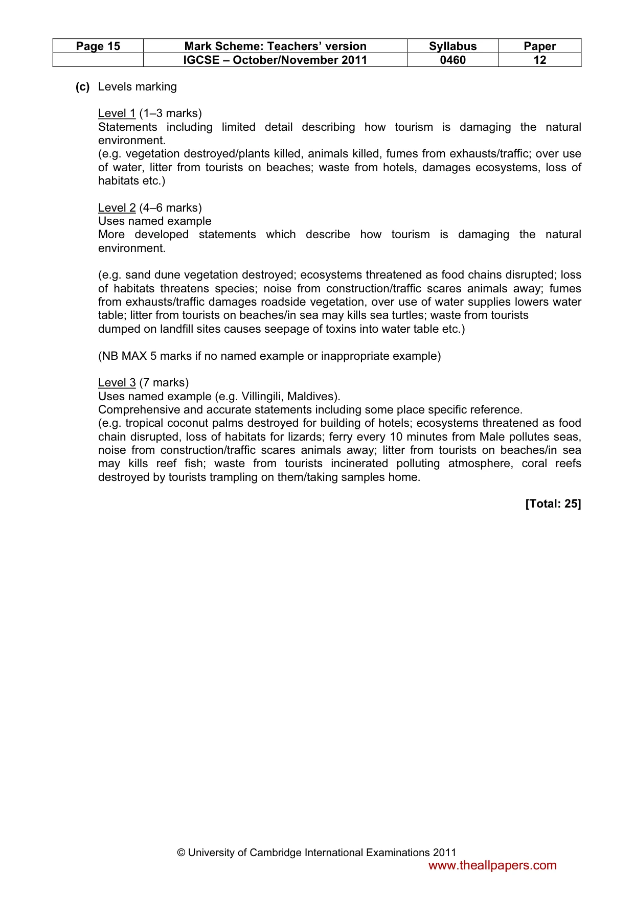 Mark scheme, page 15 of 17