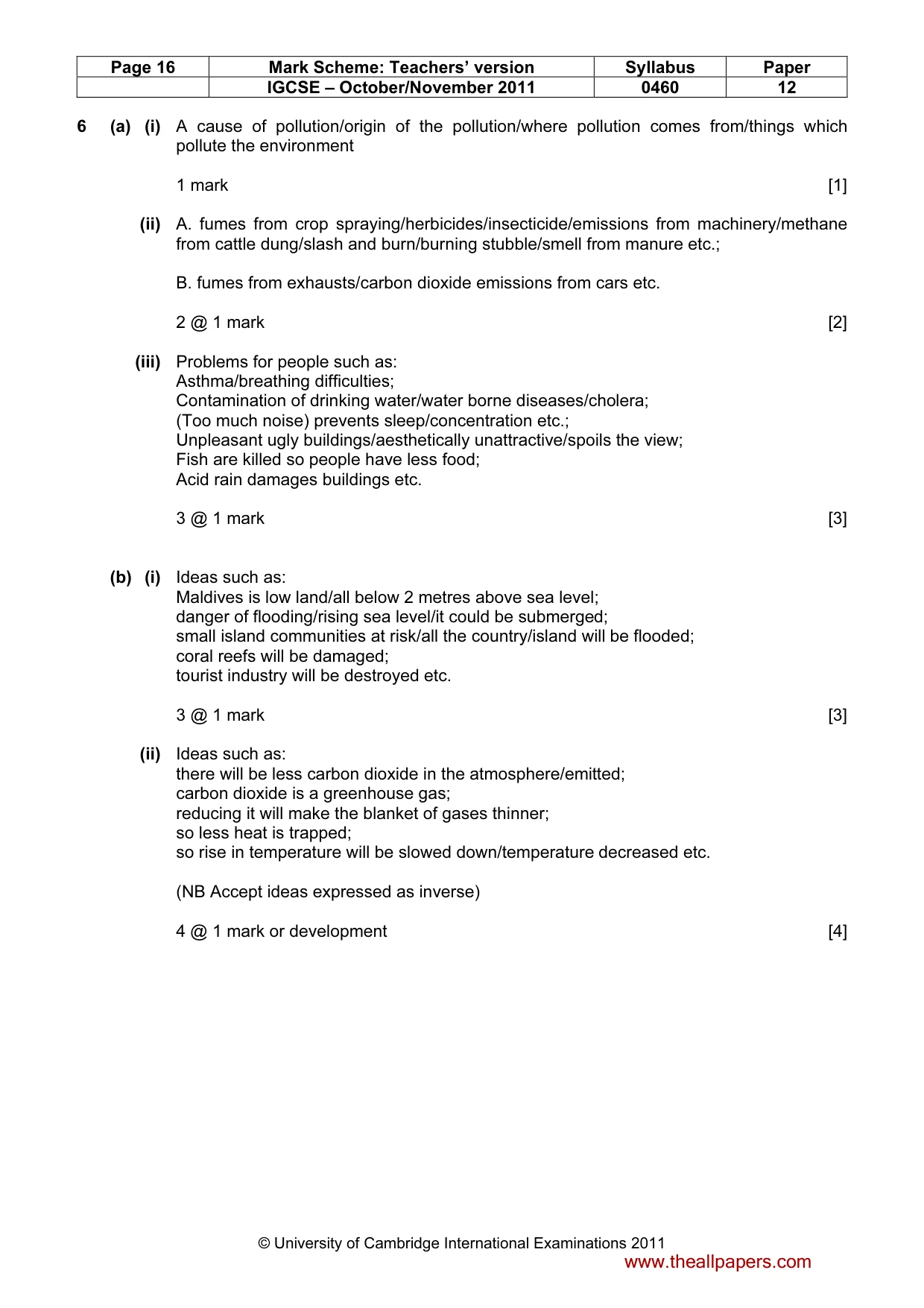 Mark scheme, page 16 of 17