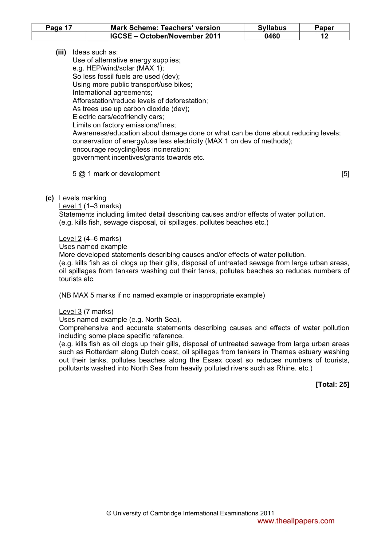Mark scheme, page 17 of 17