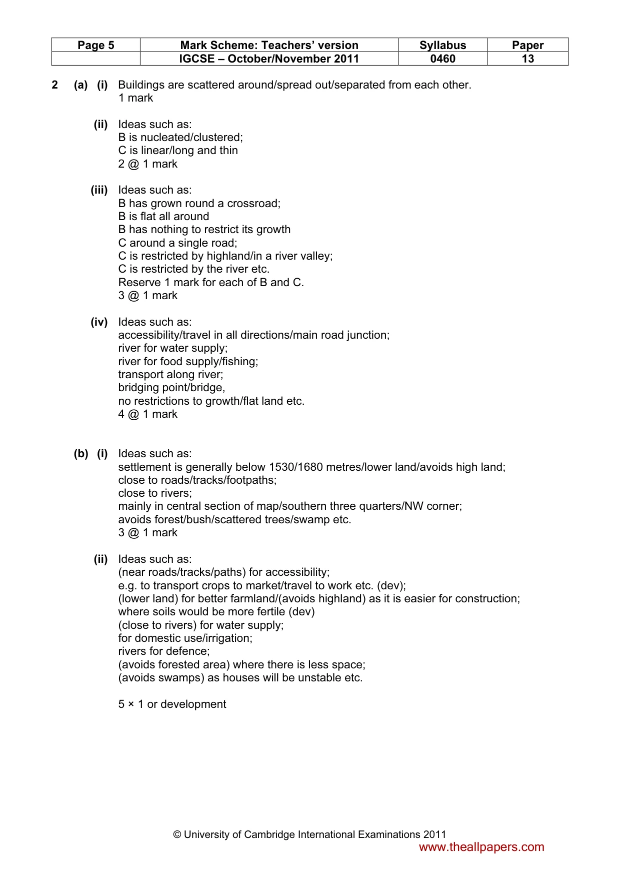 Mark scheme, page 5 of 14