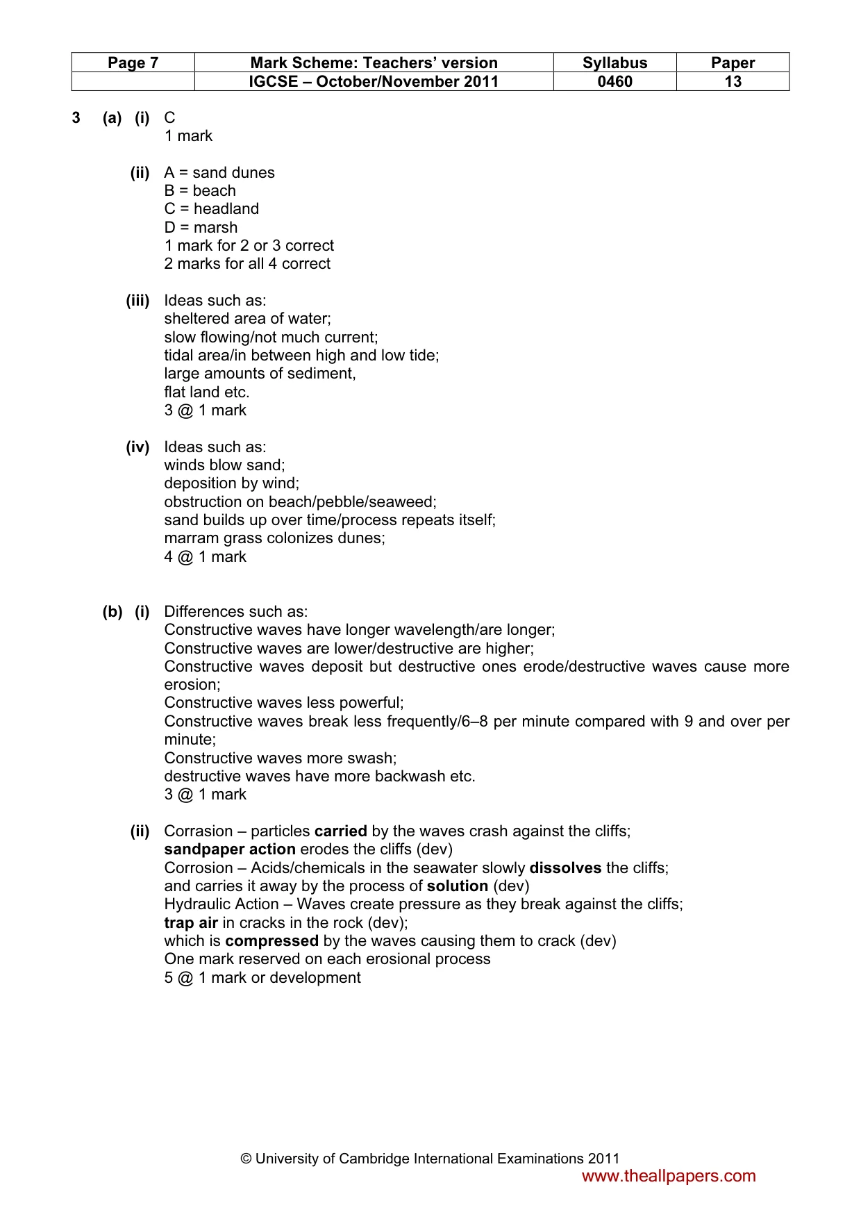 Mark scheme, page 7 of 14