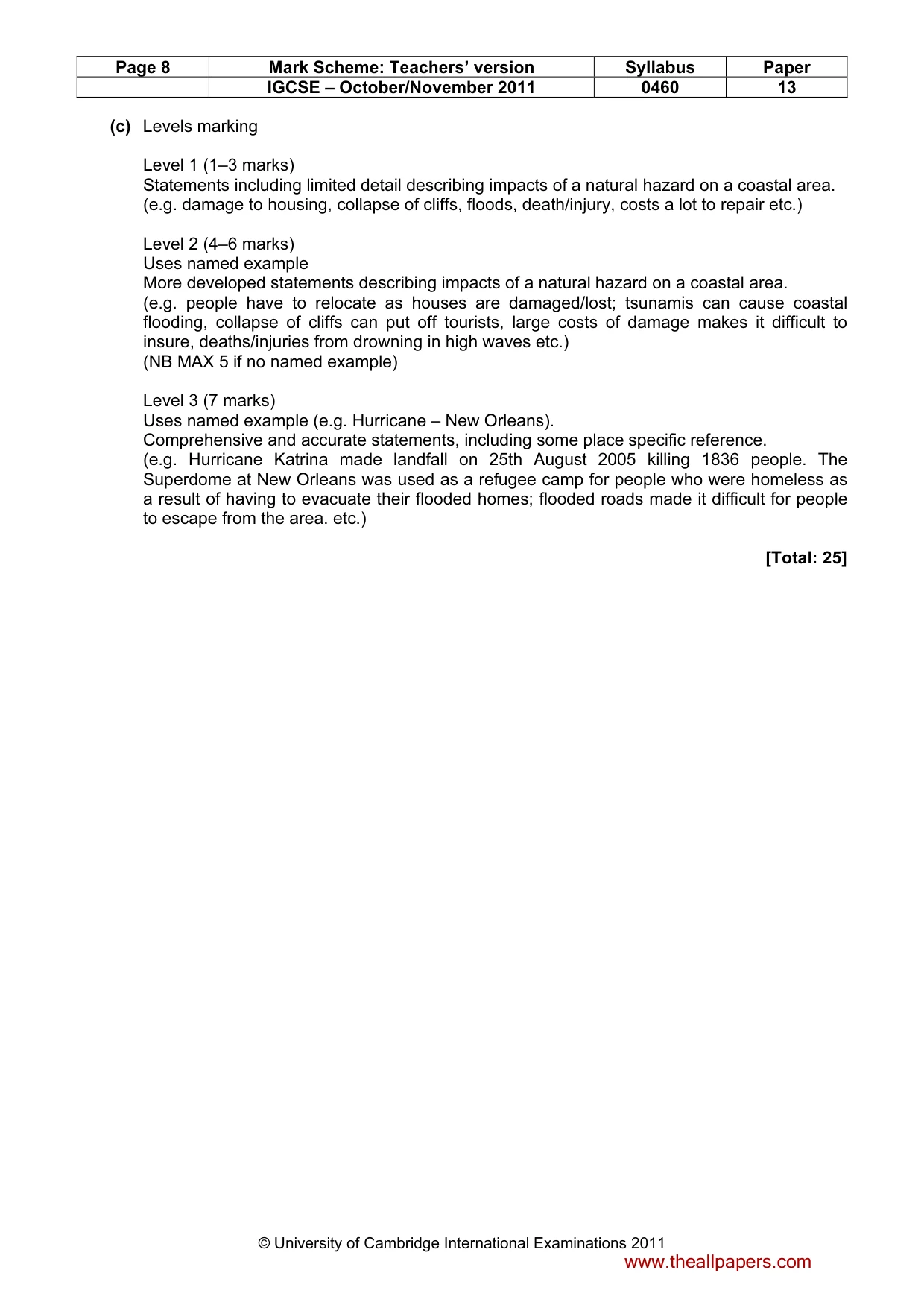 Mark scheme, page 8 of 14
