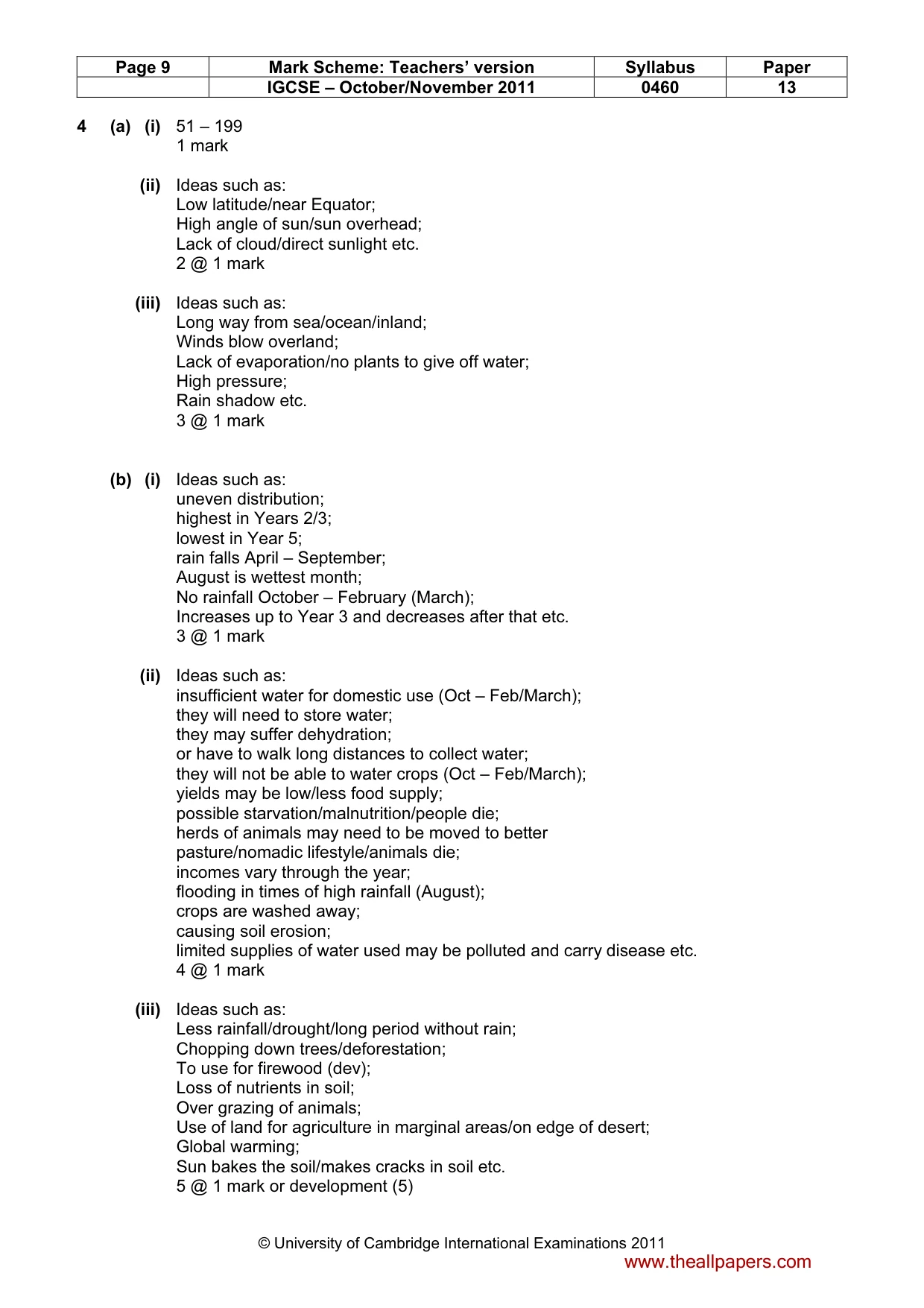 Mark scheme, page 9 of 14
