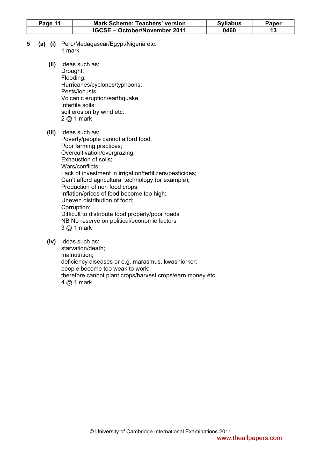 Mark scheme, page 11 of 14
