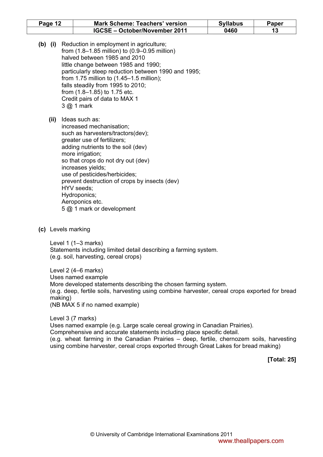 Mark scheme, page 12 of 14