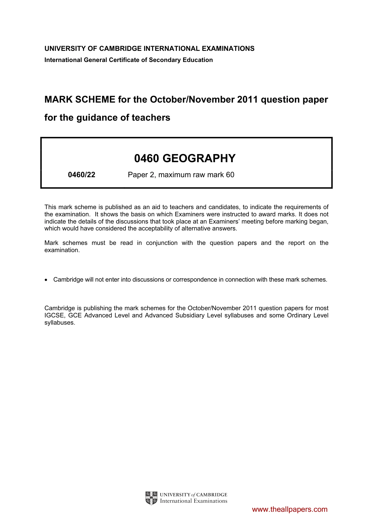 Mark scheme, page 1 of 5