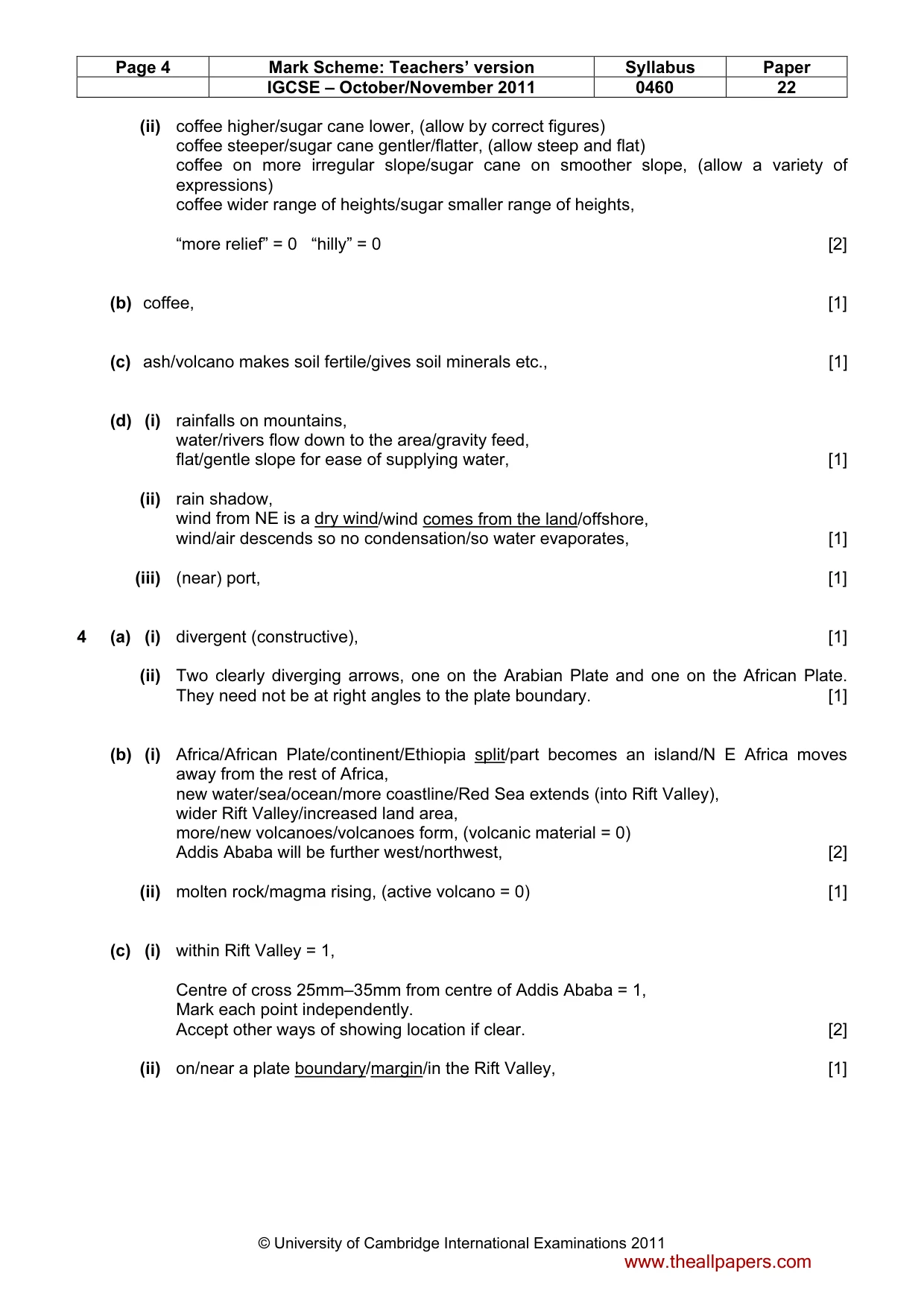 Mark scheme, page 4 of 5