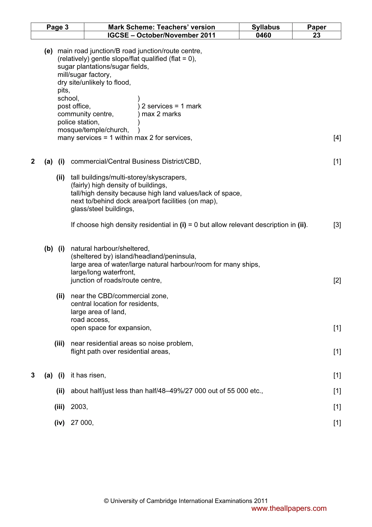 Mark scheme, page 3 of 5