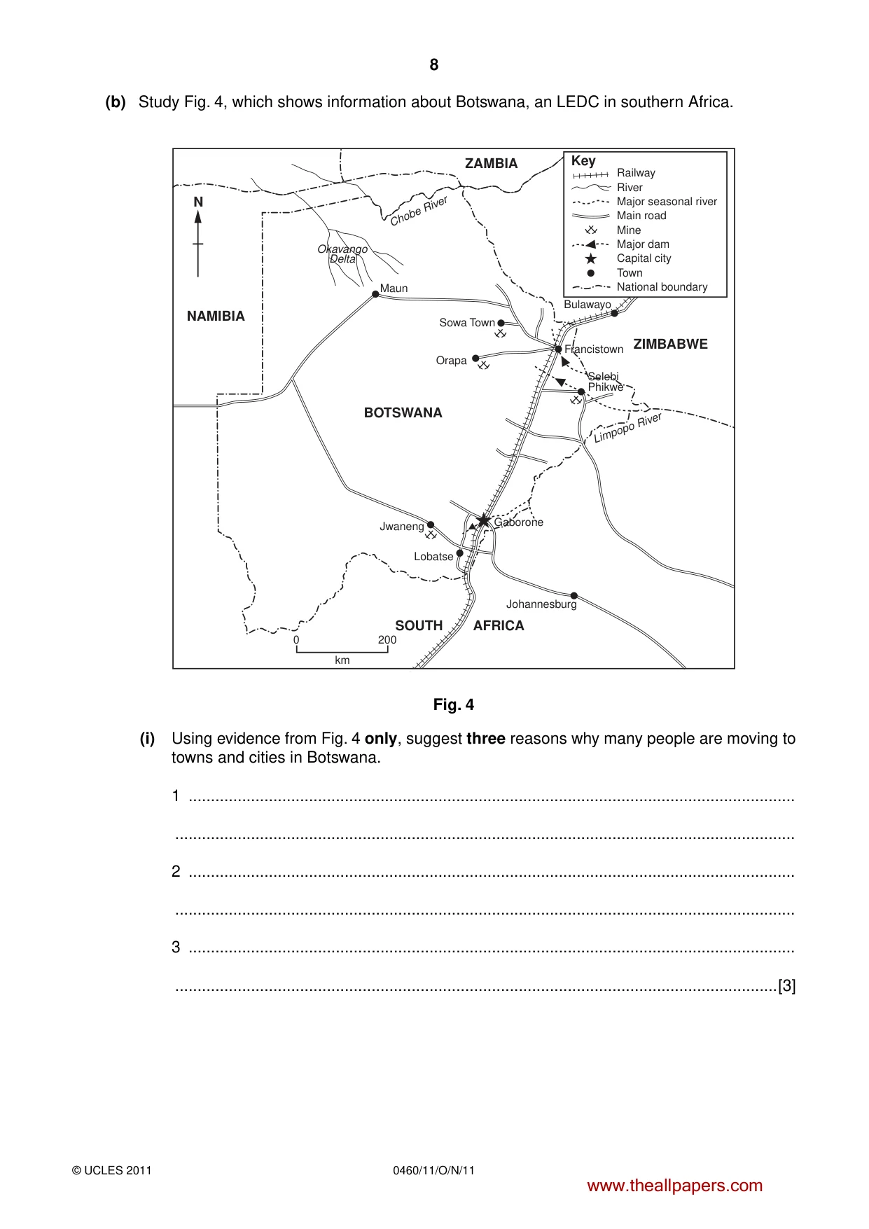 Cambridge IGCSE Geography 0460 2011 Oct/Nov Paper 1 · Variant 1 question paper, page 8 of 24