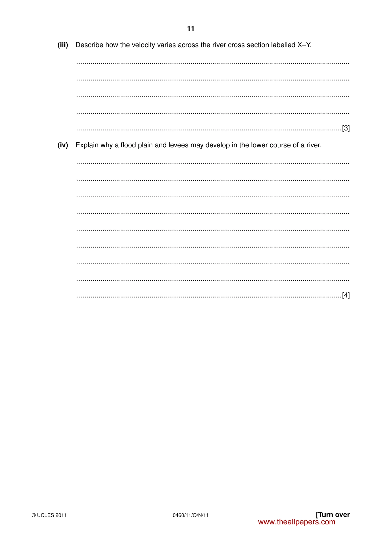 Cambridge IGCSE Geography 0460 2011 Oct/Nov Paper 1 · Variant 1 question paper, page 11 of 24
