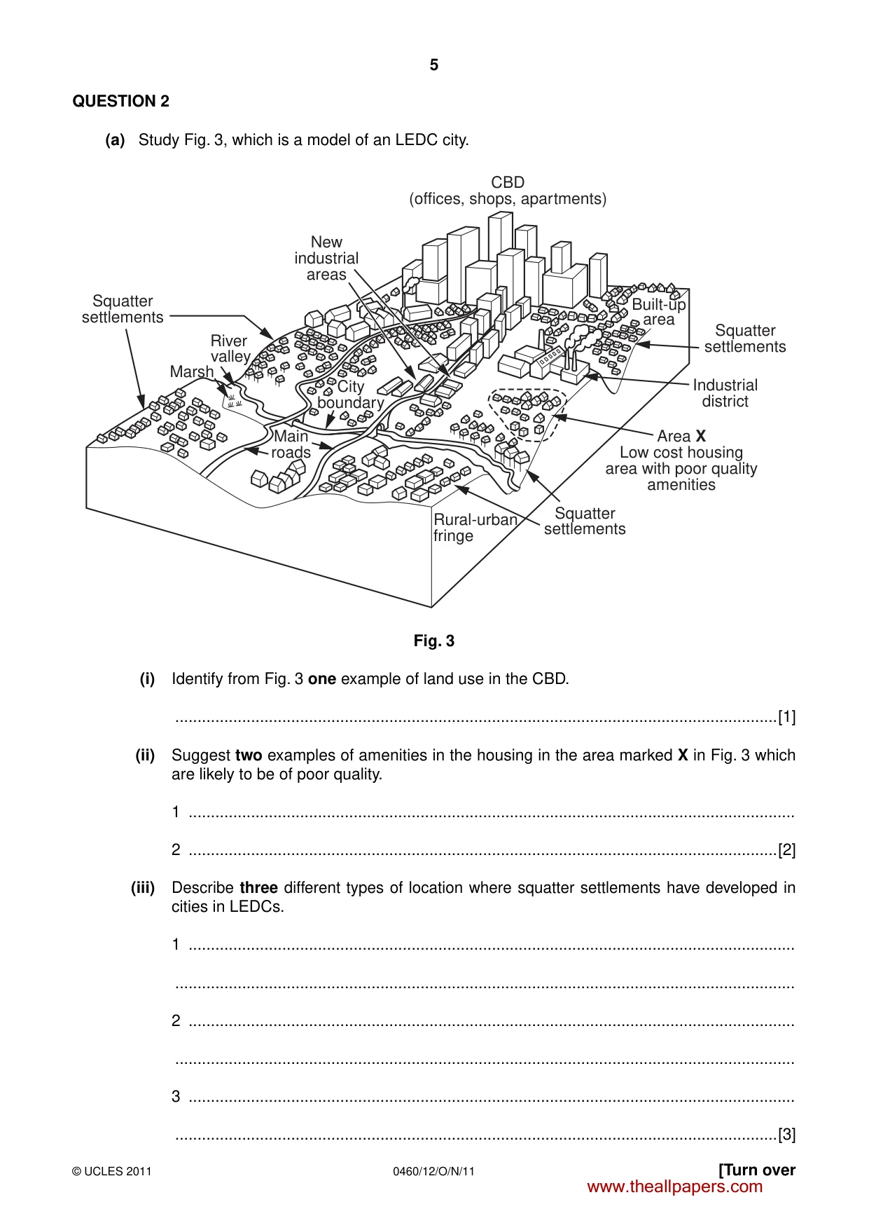 Cambridge IGCSE Geography 0460 2011 Oct/Nov Paper 1 · Variant 2 question paper, page 5 of 24