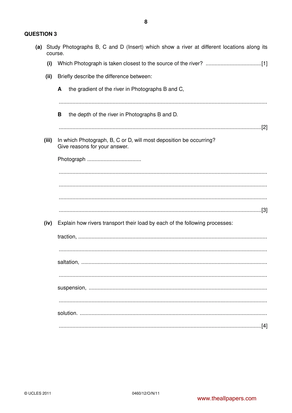 Cambridge IGCSE Geography 0460 2011 Oct/Nov Paper 1 · Variant 2 question paper, page 8 of 24
