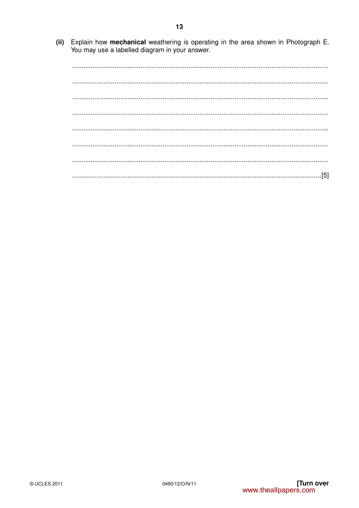 Cambridge IGCSE Geography 0460 2011 Oct/Nov Paper 1 · Variant 2 question paper, page 13 of 24