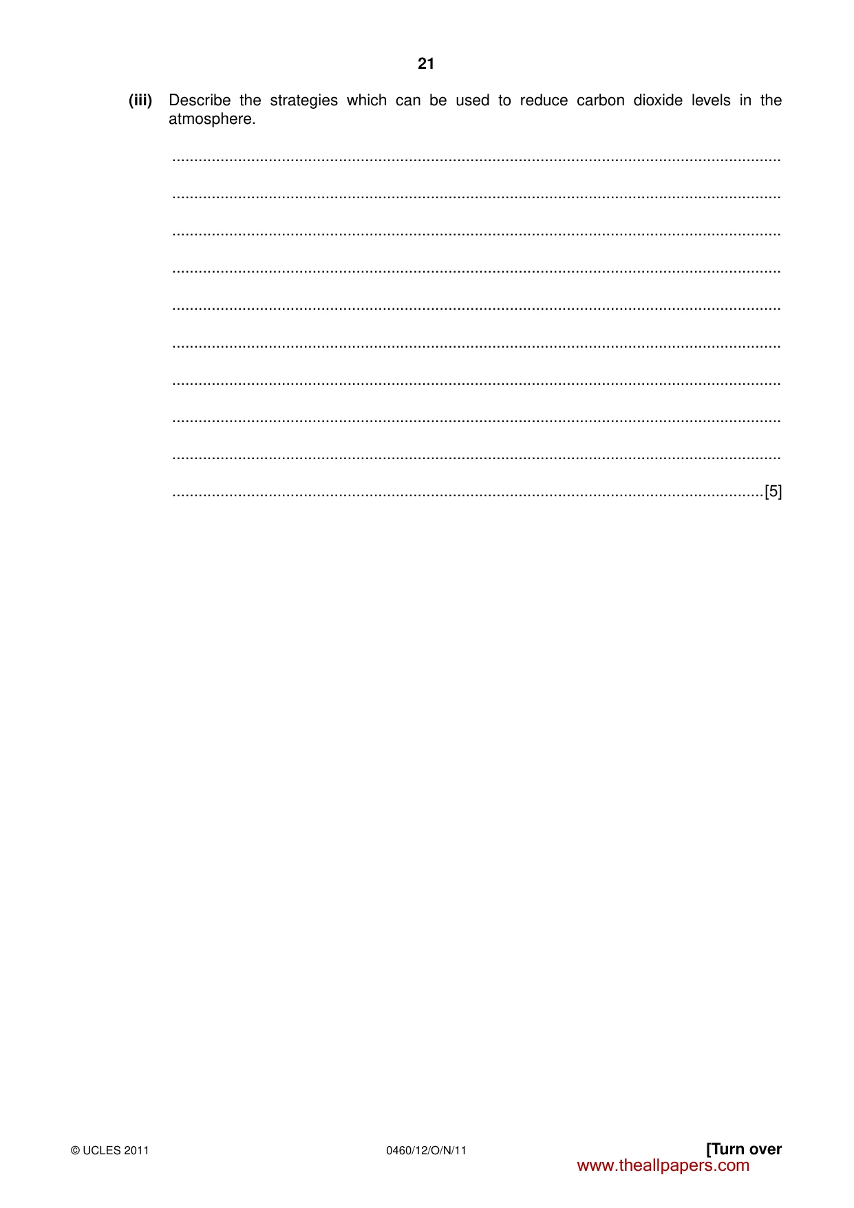 Cambridge IGCSE Geography 0460 2011 Oct/Nov Paper 1 · Variant 2 question paper, page 21 of 24