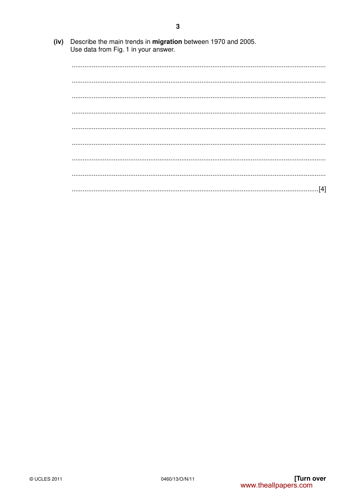 Cambridge IGCSE Geography 0460 2011 Oct/Nov Paper 1 · Variant 3 question paper, page 3 of 24