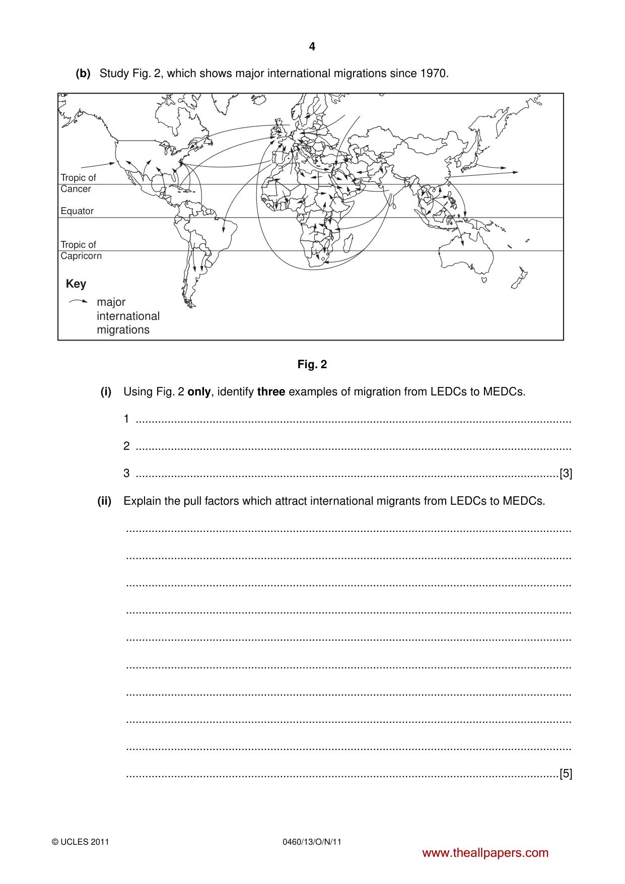 Cambridge IGCSE Geography 0460 2011 Oct/Nov Paper 1 · Variant 3 question paper, page 4 of 24